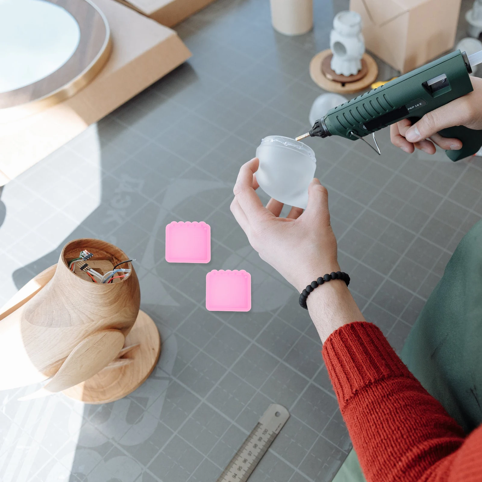 

2 pcs Notebook Keychain Pendant Diy Silicone Molds Creative Crystal Epoxy Resin Mold Reusable Simple Manual Ring Rosy Fondant