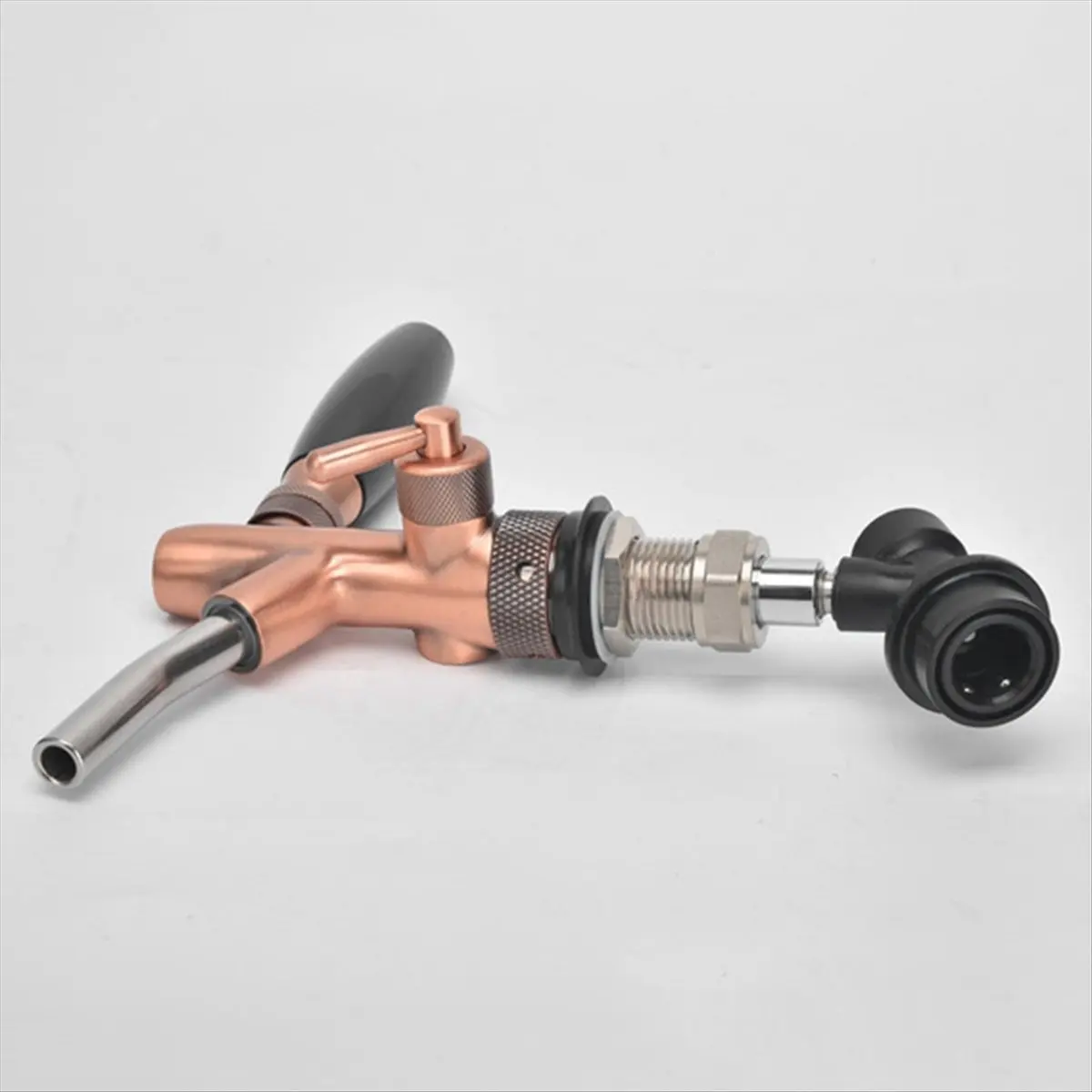 LUCK Adjustable Draft Beer Tap with Liquid Ball Lock Disconnect Chrome Plating Control Beer Faucet Homebrew Kegerator