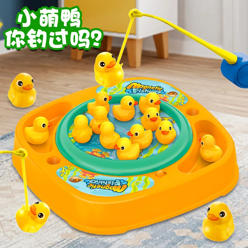 Children's electric rotating magnetic duck children's electric fishing tai 1-3 years old early education toys for boys and girls