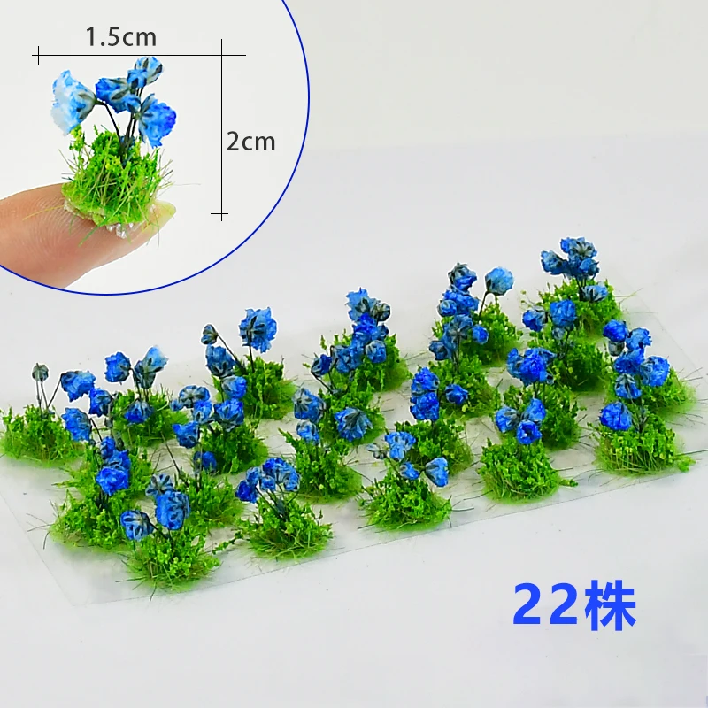 Ho miniaturowe klastry kwiatów zabawki Diy modelowanie architektura materiały budowlane scena wojskowa dekoracja ogrodowa dla dioramy 22 sztuk