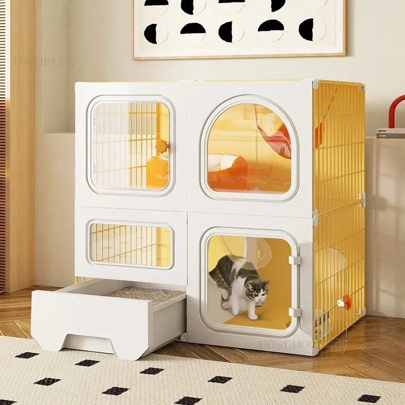 

Stylish Comfortable Bold Encryption Cat Villa Multi-layer Breathable Big House Litter Pet Cage