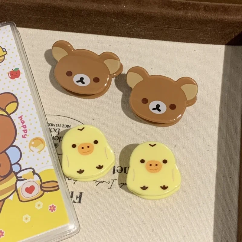 Nuevo Rilakkuma pequeño pollo amarillo Mini dibujos animados creatividad pinza para el pelo pinza para el pelo para flequillo dulce versátil diversión Linda horquilla