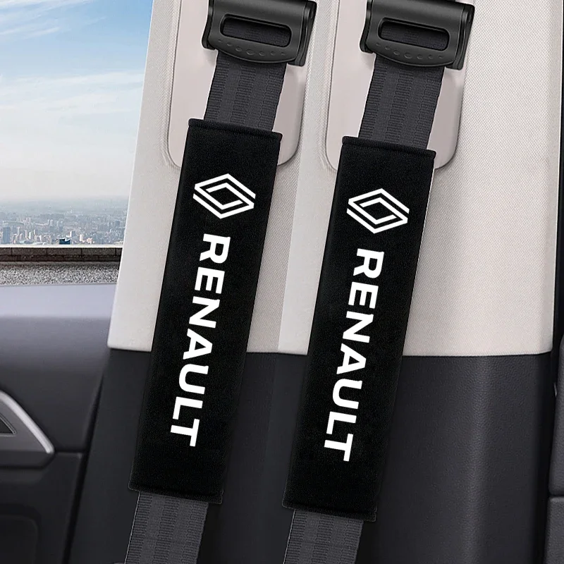 2pcs Car Seat Belt Cover Protect Shoulders Pads Cover carbon fiber protection Cover case for Renault Sport Duster Megane 2 3