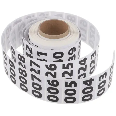 1 Roll Numbered Stickers Round Self Adhesive Inventory Labels For Warehouse Storage Organization Consecutive Number Sticker