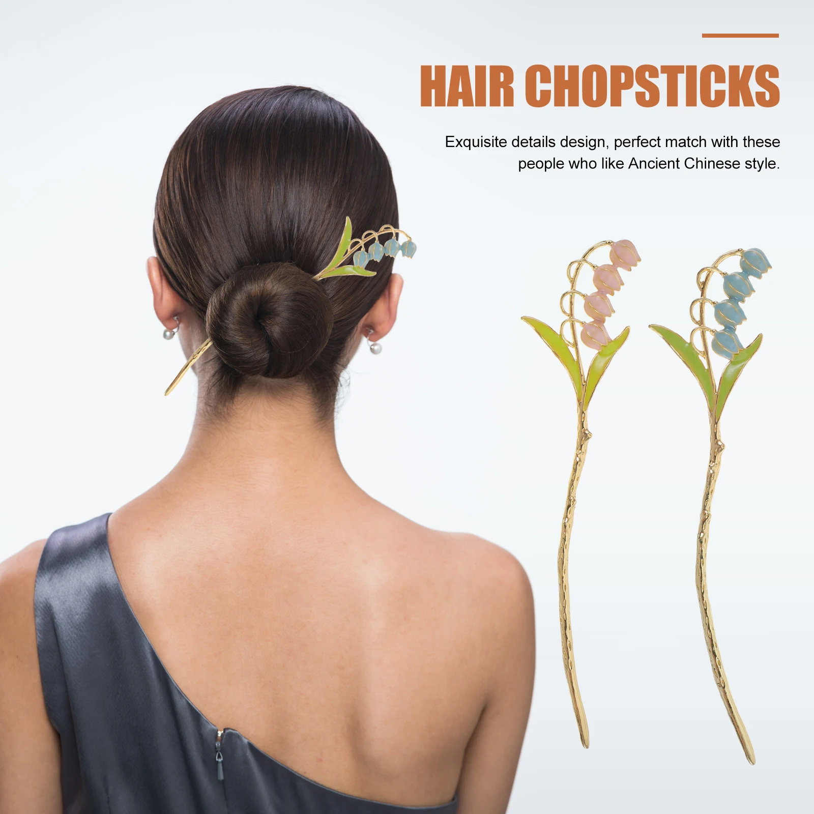 

2 Pcs Flower Woman Styling Vintage Hairpin Accessories Women Stick for Bun Pins