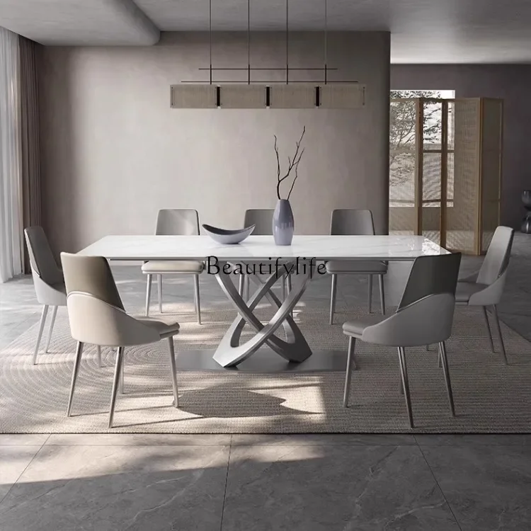 

LJY*Italian minimalist dining table small apartment rectangular dining table