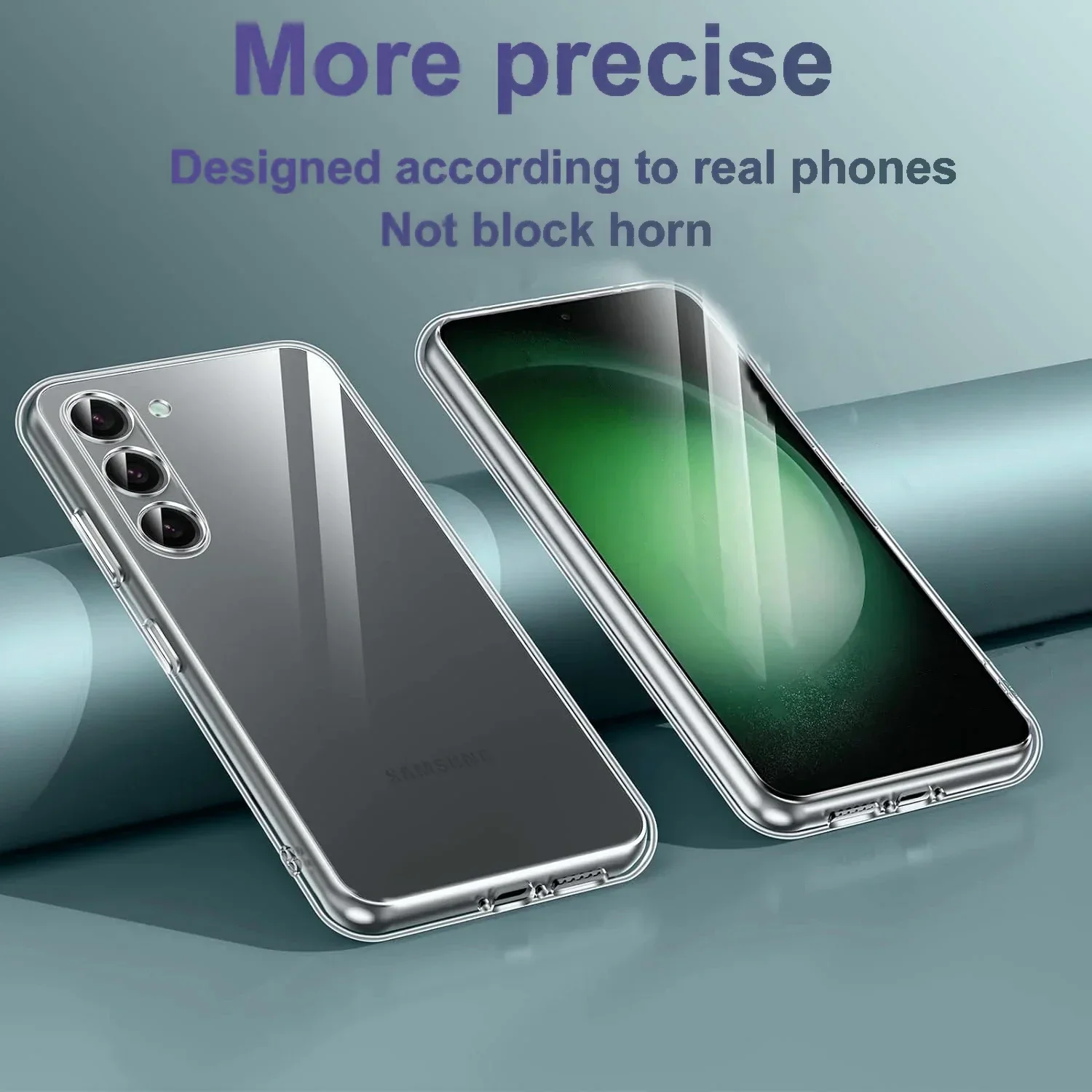 Ultra Thin slim Clear Silicone Crystal Case For Samsung Galaxy S24 Plus S23 Ultra Soft Solid Color Transparent shockproof Case