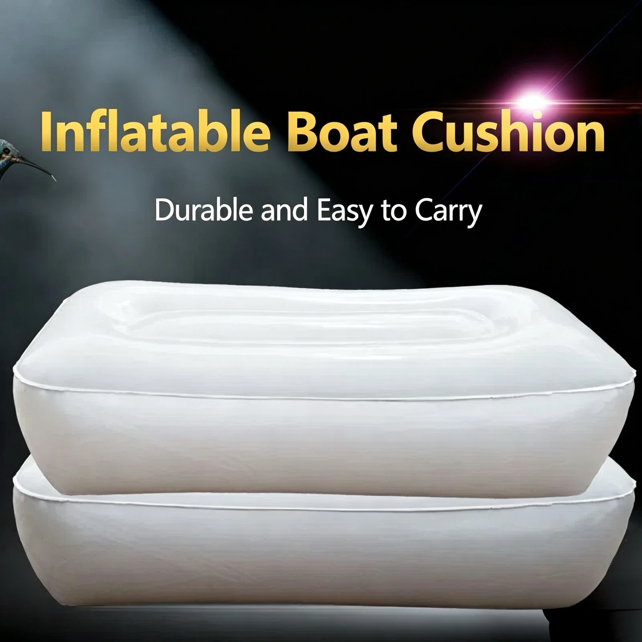 Thickened PVC Inflatable Seat, Single Person Cushion for Fishing Boat, Kayak, Rubber Boat & Net Boat, Outdoor Summer Use