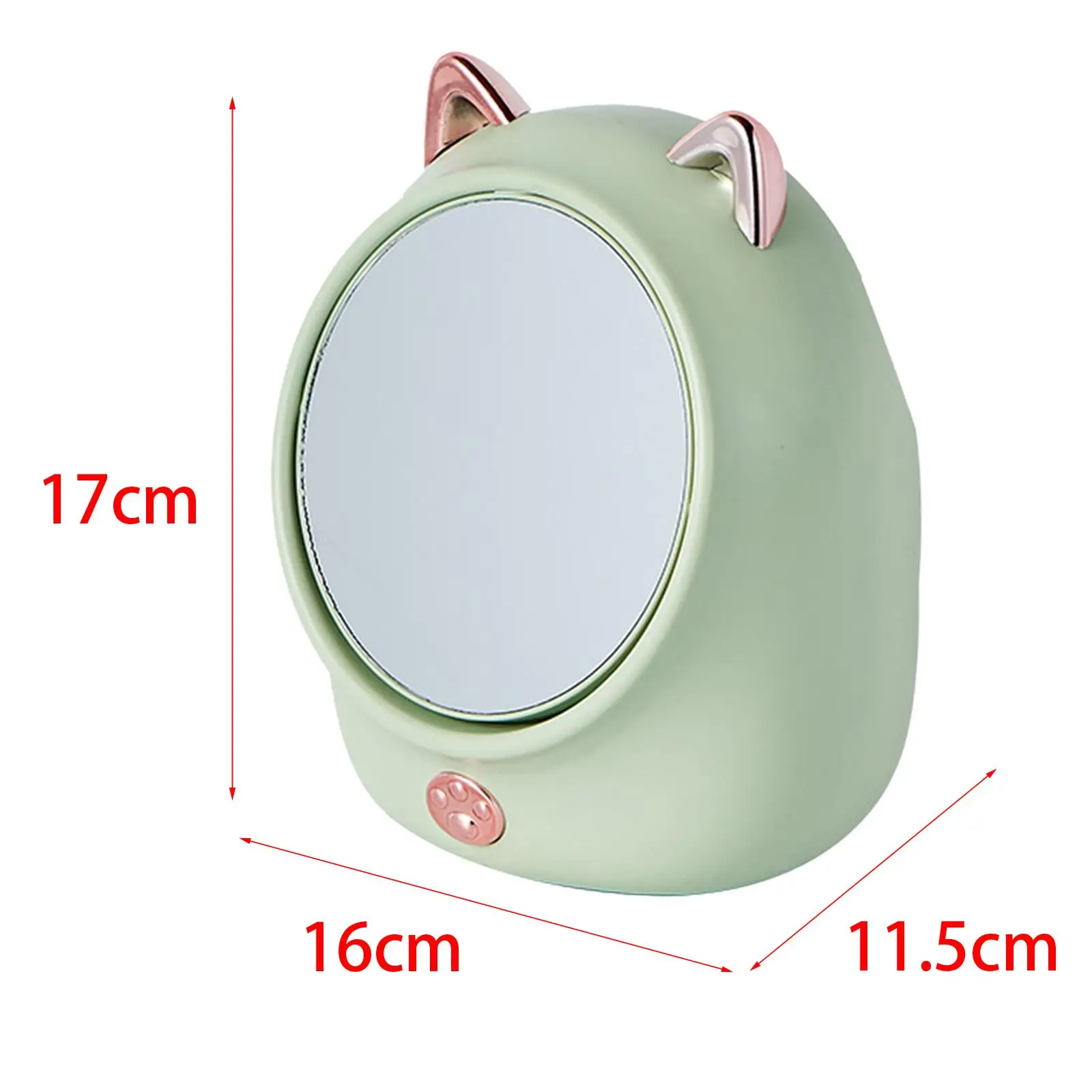 Boîte de rangement de maquillage avec miroir double face, étui cosmétique, miroir de courtoisie, 360