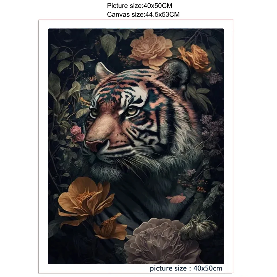 New Diamonds Painting Animal Tiger Lion Owl Highland Cow Diy Full Mosaic 5D DIY Rhinestone Flower Embroidery Cross Stitch X1315