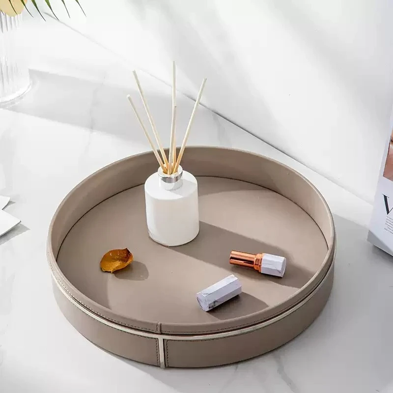 Stainless Steel & Leather Tissue Box Minimalist Coffee Table Organizer For Living Room Home Decoration Storage