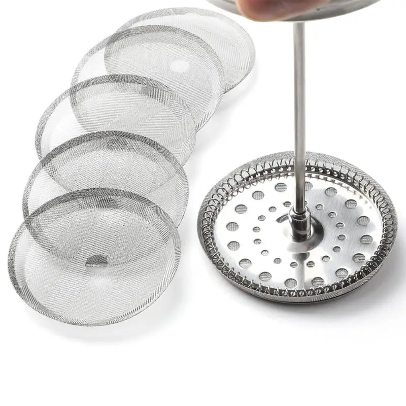 Stainless Steel French Press Filter Screen Reusable Fine Mesh Portable for Backpacking Outdoor Coffee Brewing