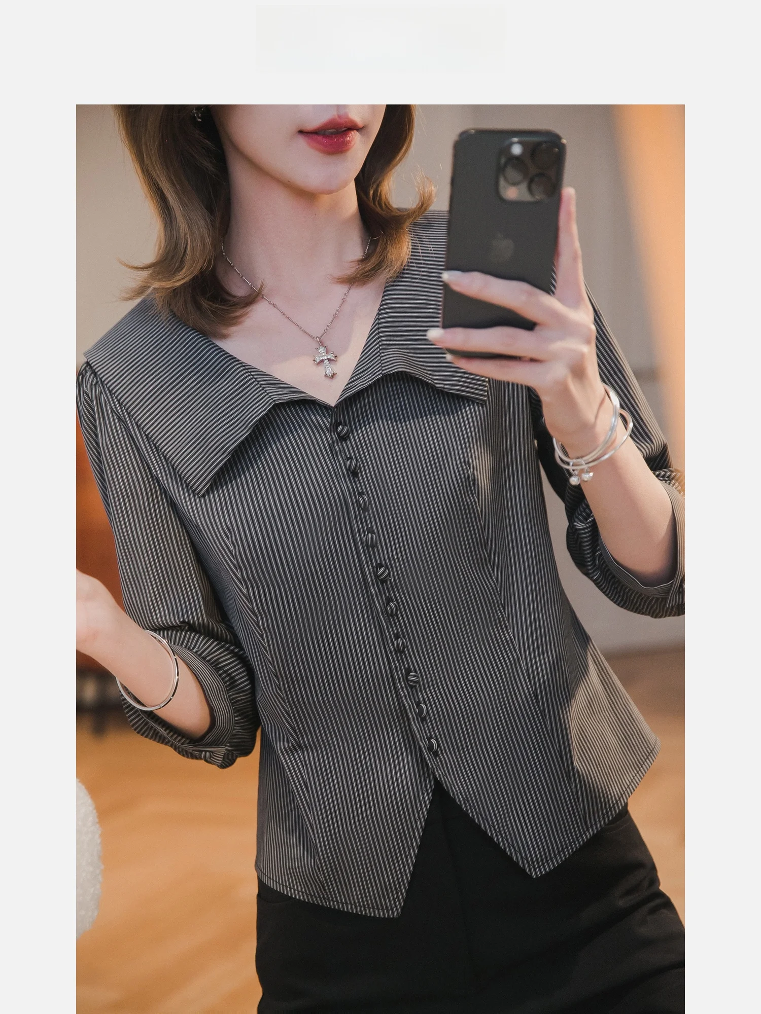 

Новая женская летняя блузка из смесового хлопка с прямым кроем, укороченным рукавом, отложным воротником и эффектом утяжки на талии