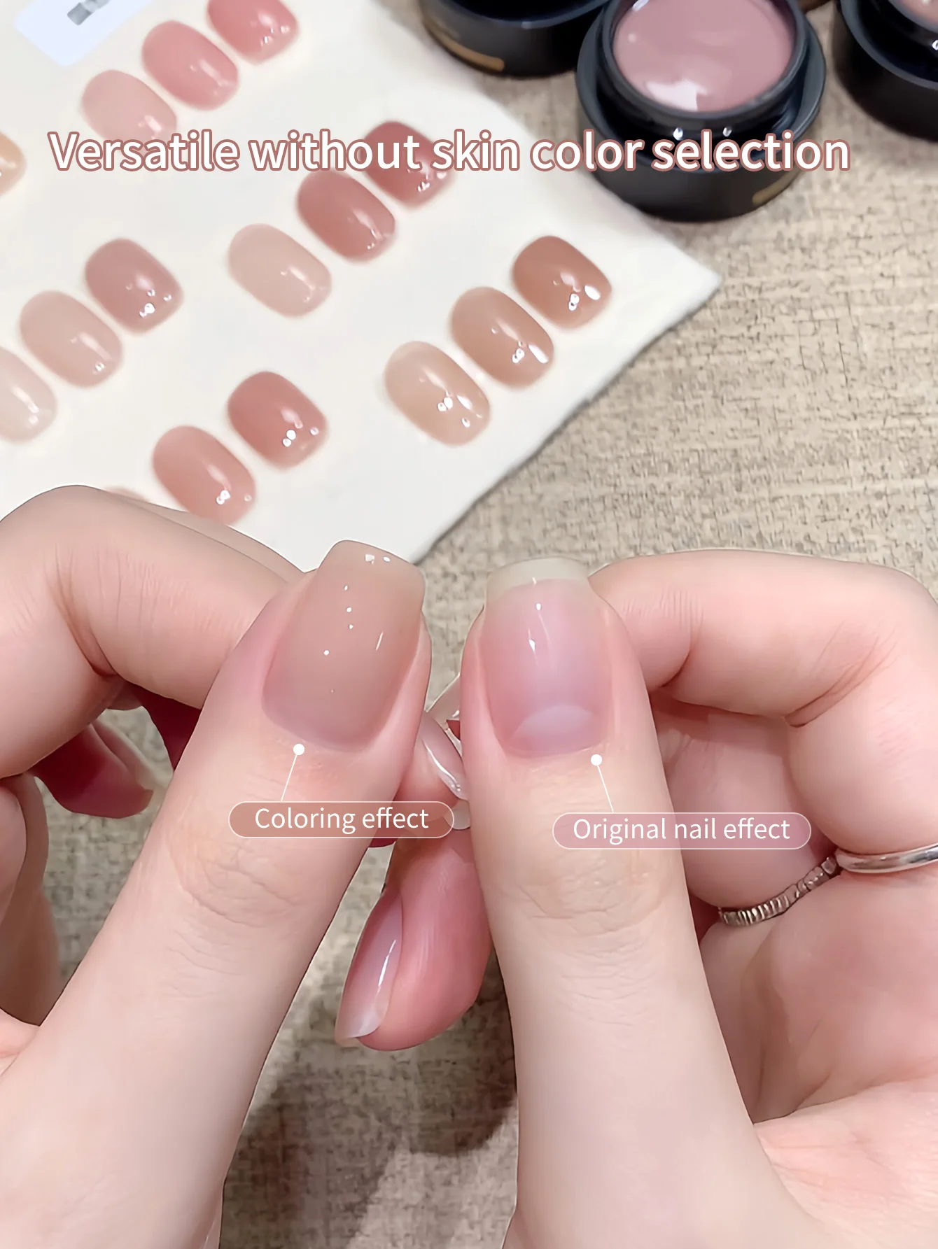 Gel de Base en caoutchouc rose pâle, couleur chair, semi-permant, à tremper, UV LED, auto-nivelant, grande couverture, 5ml, 1 pièce/6 pièces