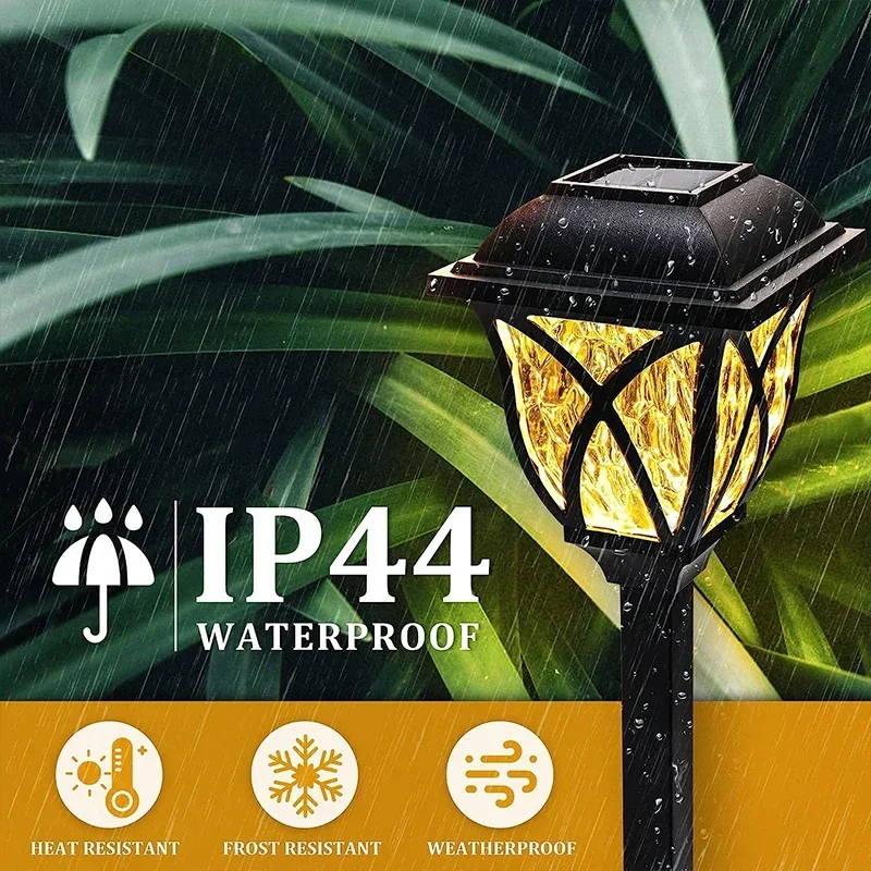 Led Solar Lawn Lights Outdoor Waterproof Warm Light Garden Decoration Lamp For Walkway Path Villa Yard Driveway