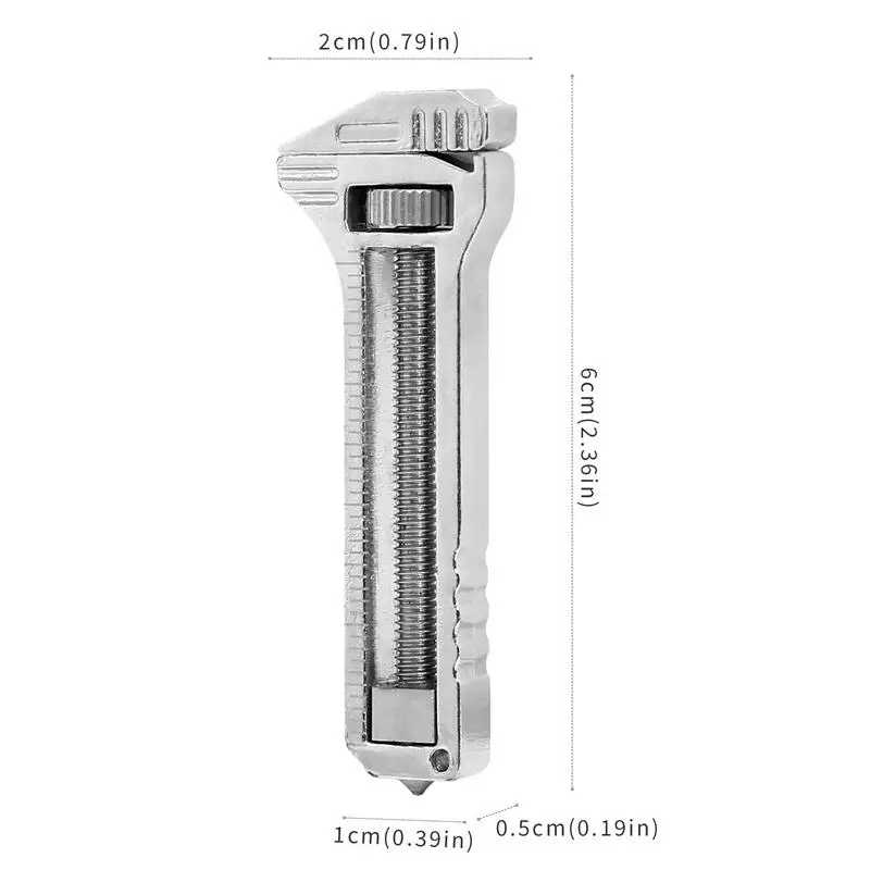 Kunci pas obeng ergonomis portabel, 1 buah kunci pas yang dapat disesuaikan Multi alat multifungsi kecil Stainless Steel