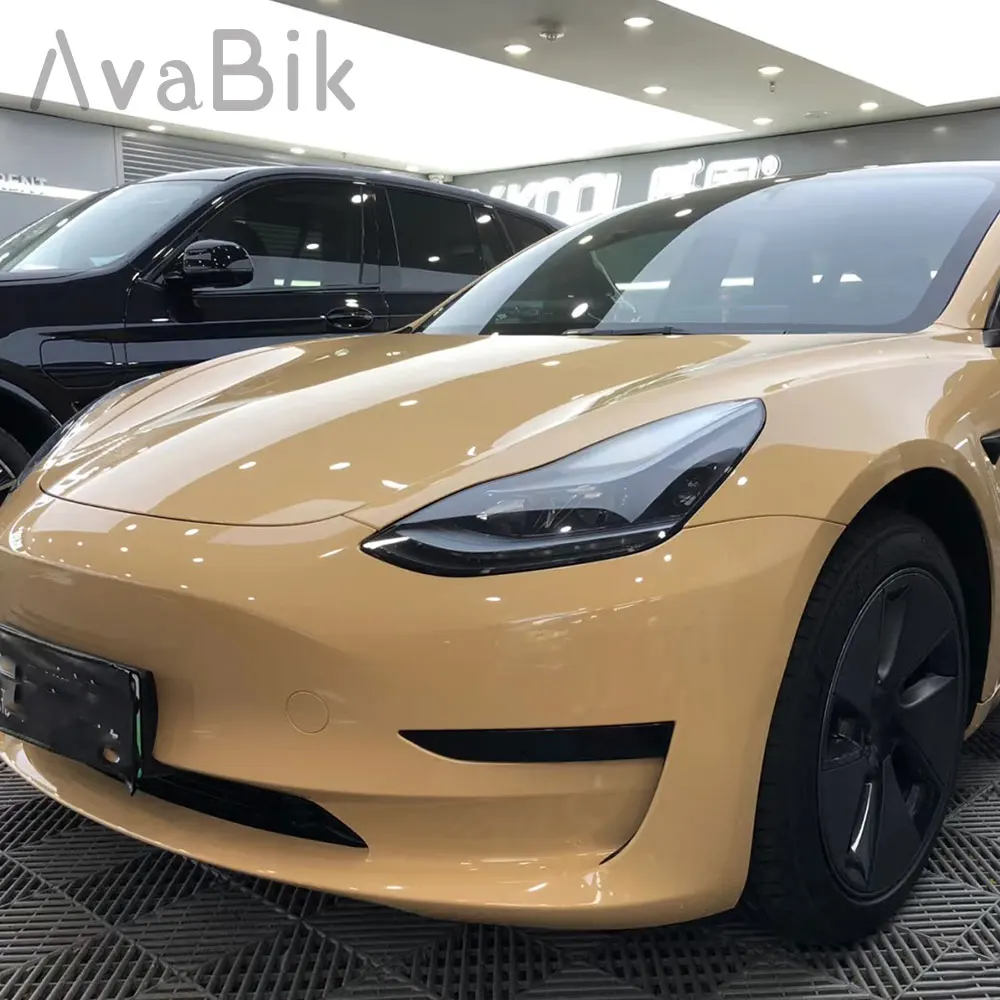 

HD Desert Yellow Car Wrapping Vinyl Foil PET Car Film Computer Skin Phone Motorcycle Car Stickers With Air Release