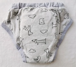 Bedruckte graue Animail-Trainingshose für Erwachsene/Baby-Slip für Erwachsene mit Polsterung innen/Abdl-Hose