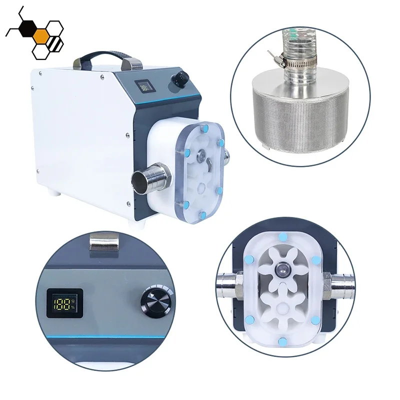 HFP-1 Electric Honey Filling Machine Impurities Automatic Strainer Viscous Liquid Filter Delivery Pump Portable Apiculture Tools