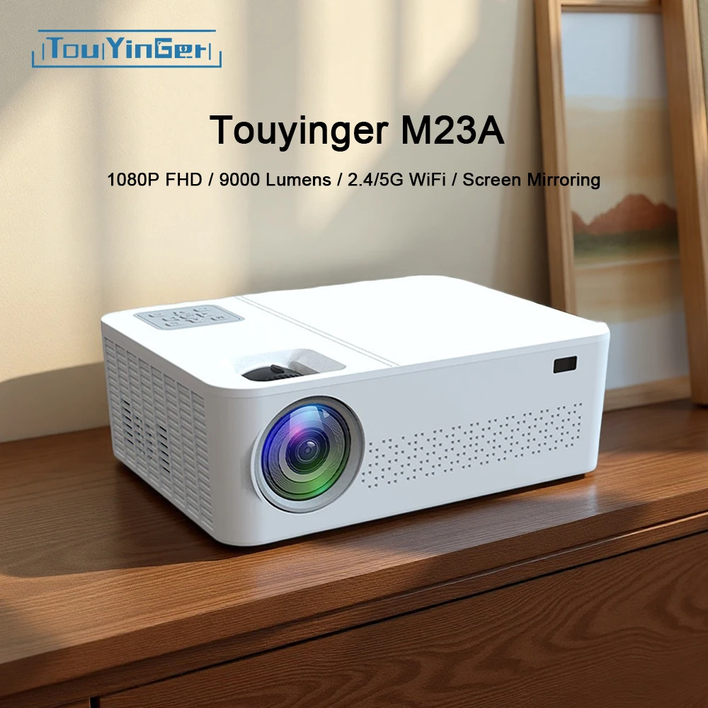 جهاز عرض TouYinger M23 عالي الدقة للمسرح المنزلي والسينما 9000 لومن LED متعاطي المخدرات 4K يدعم بلوتوث