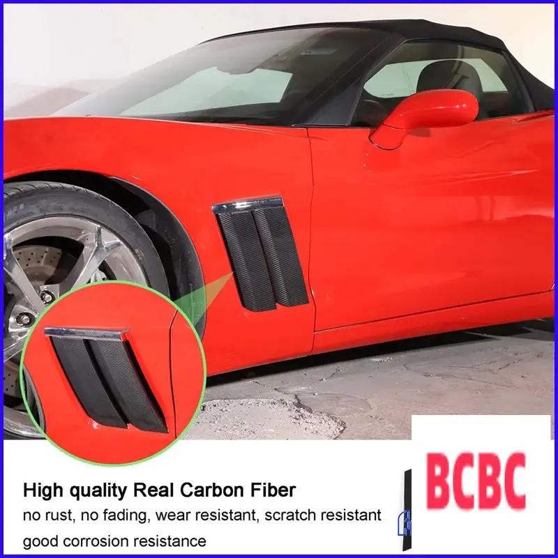 BB-カーボンファイバーコルベット C6 2005-2013 車のフェンダーサイドボディエアベントアウトレットカバートリム