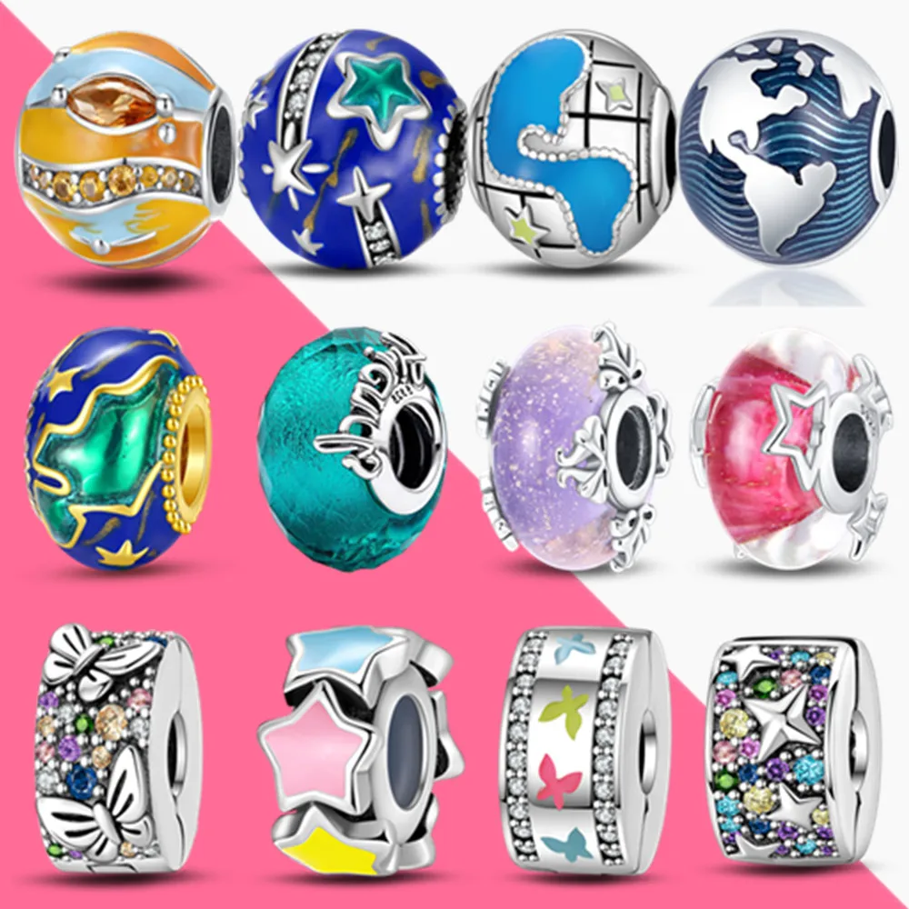

Charms Fit Pan Original Bracelets Star Fish Round Beads Jewelry Making 100% S925 Sterling Silver