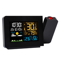NEW Digital Weather Station Wireless Thermometer with Sensor Weather Forecast Temperature Humidity Projection Clock EU Plug