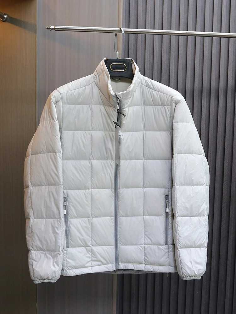 

Warm White Du down ort Coat Zipper Closure Lightweight Padded Jaet Japanese Sle Women's Outerwear Chboard Pattern ...