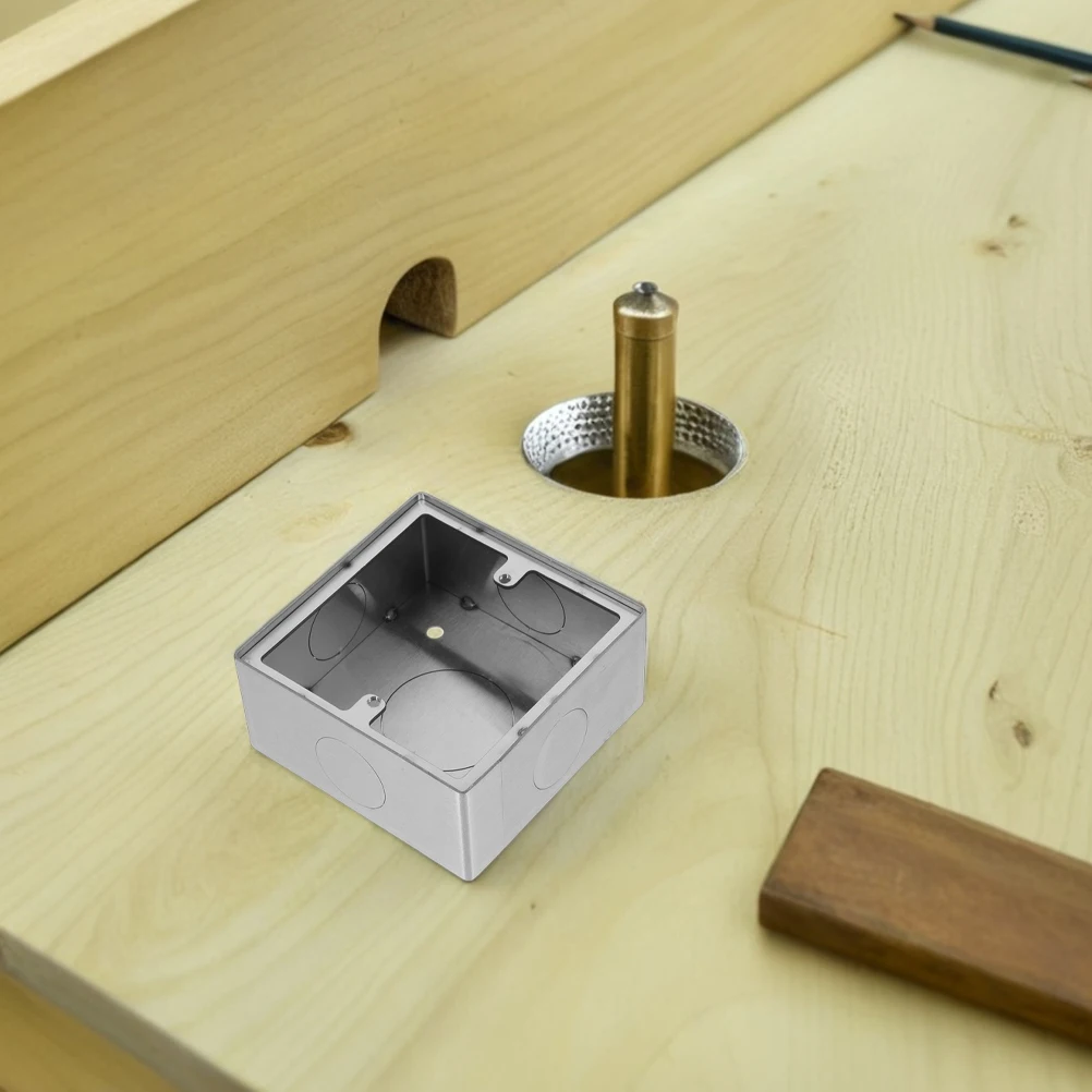 

Stainless Steel Surface Wall Socket Cover Outlet Panel Fire Resistant Metal Electrical Switch Panel Utility Box Wall Mount Box