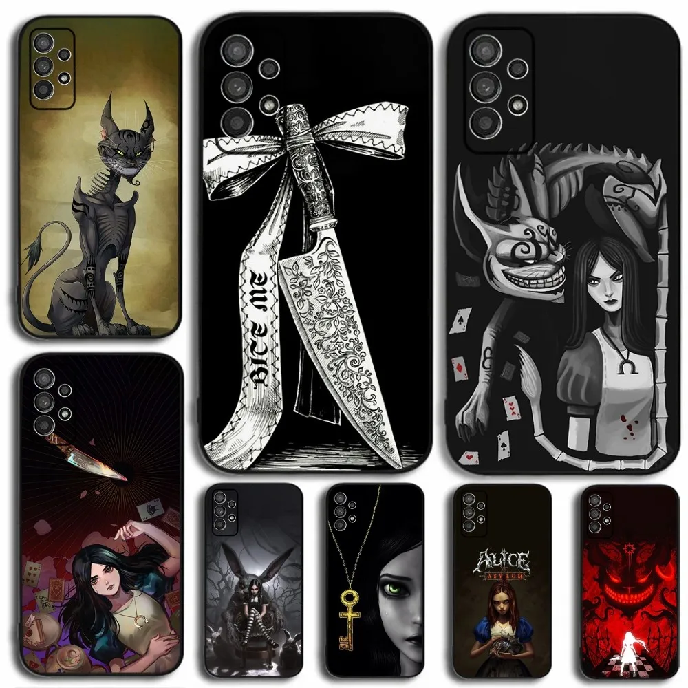 Game A-Alice Madness Returns Phone Case For Samsung Galaxy A13,A21s,A22,A31,A32,A52,A53,A71,A80,A91 Soft Black Cover