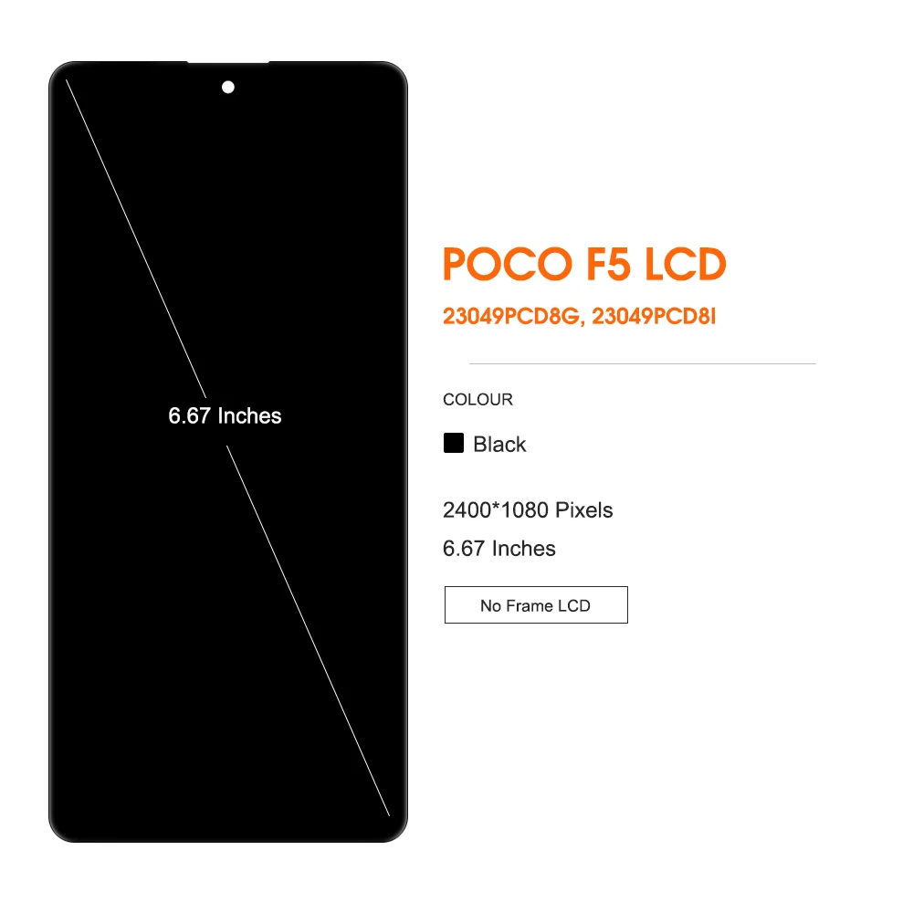 6.67'' For Xiaomi Poco F5 LCD Display Touch Screen Digitizer Assembly For mi Poco F5 23049PCD8G Screen Replacement