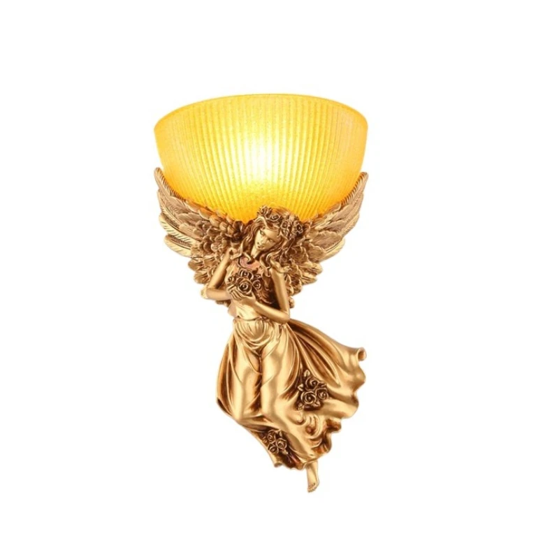 

Настенный светильник в европейском ретро-стиле, креативный светодиодный бра в виде ангела для гостиной, спальни, виллы, коридора, элитный интерьерный декоративный светильник