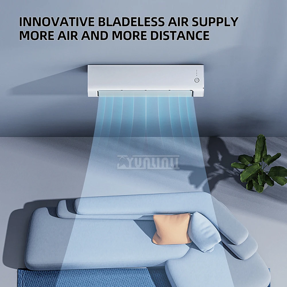 Household Wall-mounted Silent Leafless Air Conditioner Fan Desktop Shaking Head Cold Fan