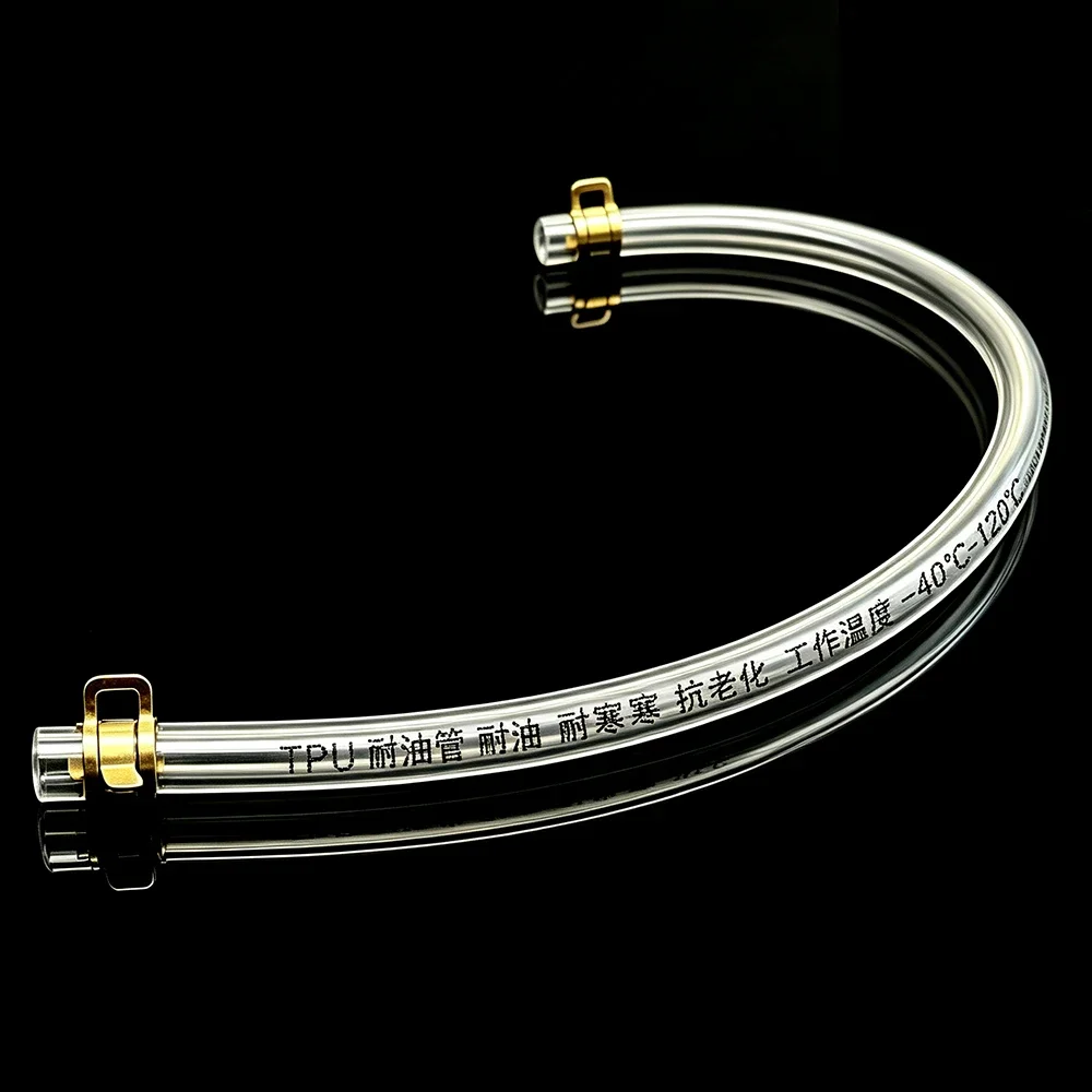 TPU Fuel Hose with Galvanized Clamps Oil Resistant ID 4mm~16mm Clear Diesel Engine Fuel Line for Motorcycle Car ATV
