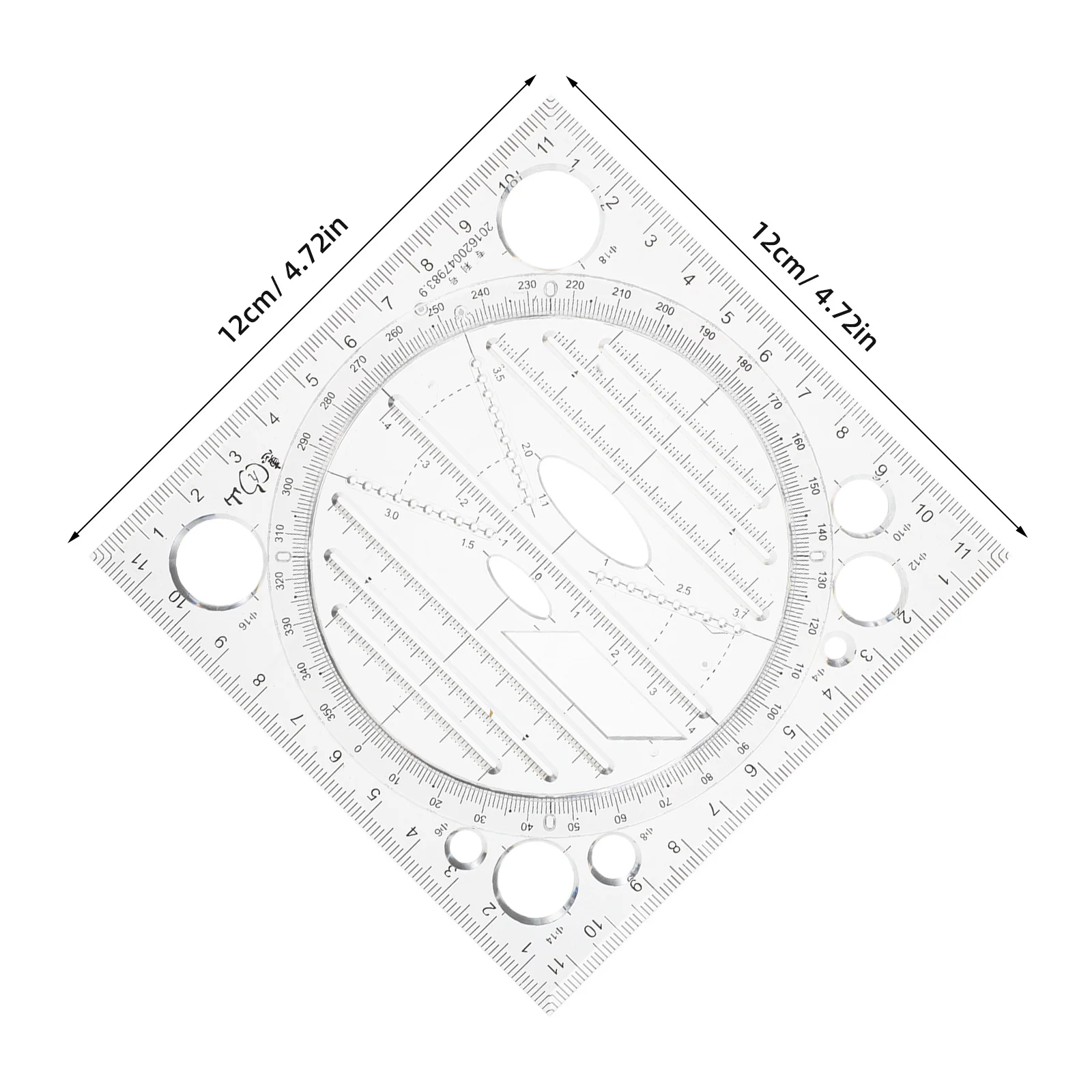 Drawing Ruler High Precision Multifunctional Geometry Tool For Students Engineers School Office Stem Projects Circle Template