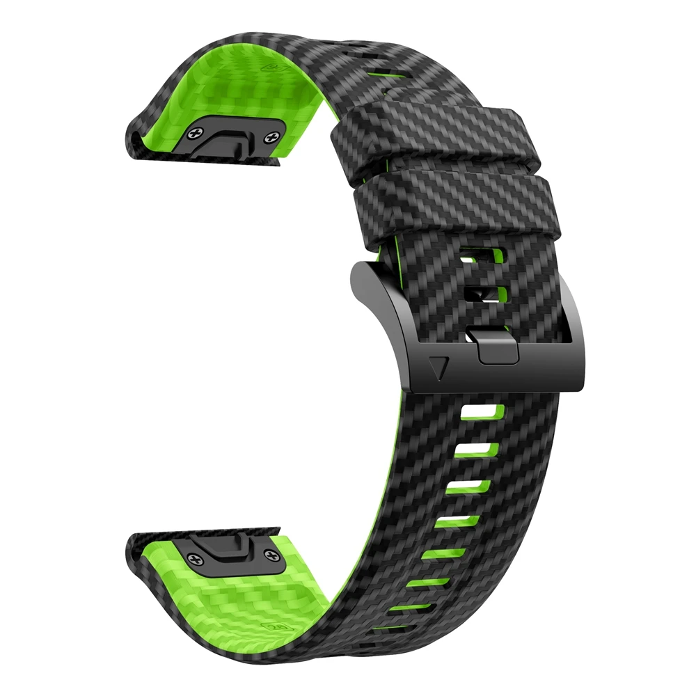 QuickFit 22mm 26mm siliconen band met carbon fiber textuur voor Garmin Fenix 8 Epix Pro Gen 2 47mm 51mm/Fenix 7X 6X 5X Plus horlogeband