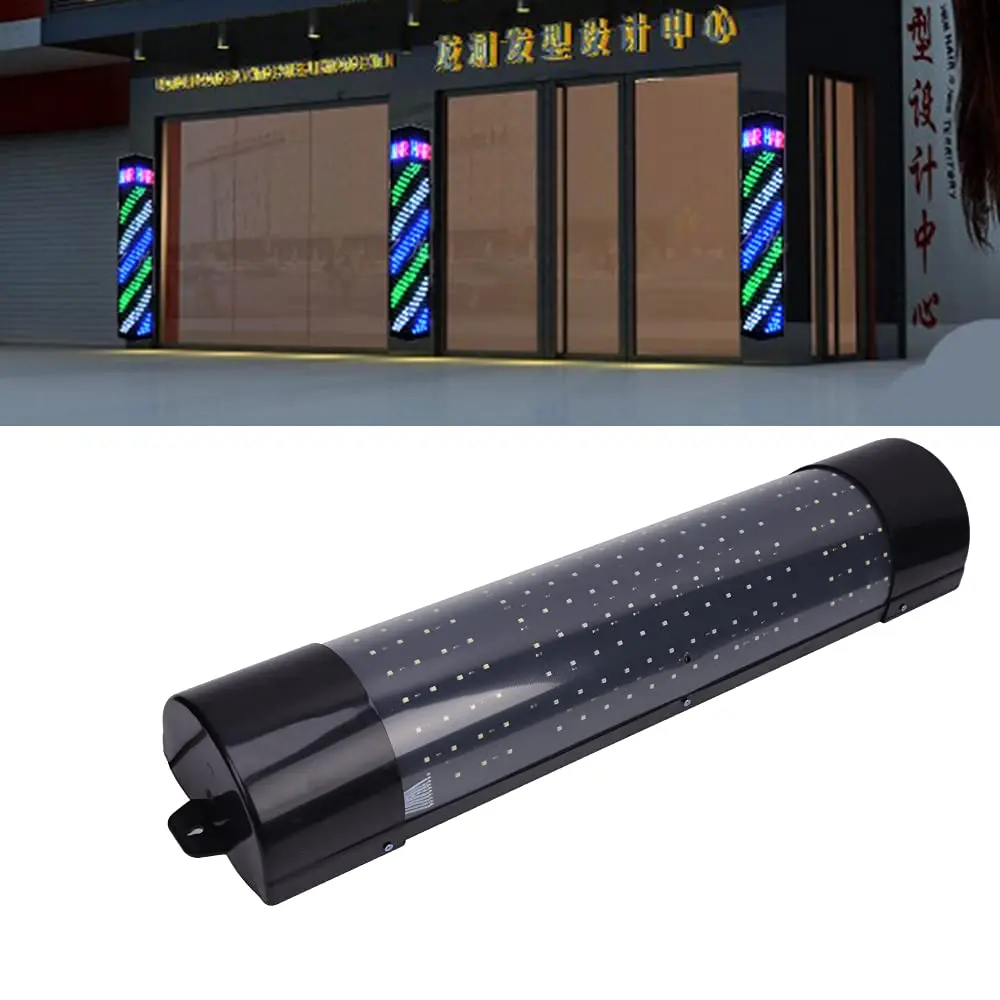 디니시스지 이발소 LED 폴 라이트, 헤어 살롱 야외 레트로 이발소 폴 조명 회전 줄무늬 벽걸이 램프 방수