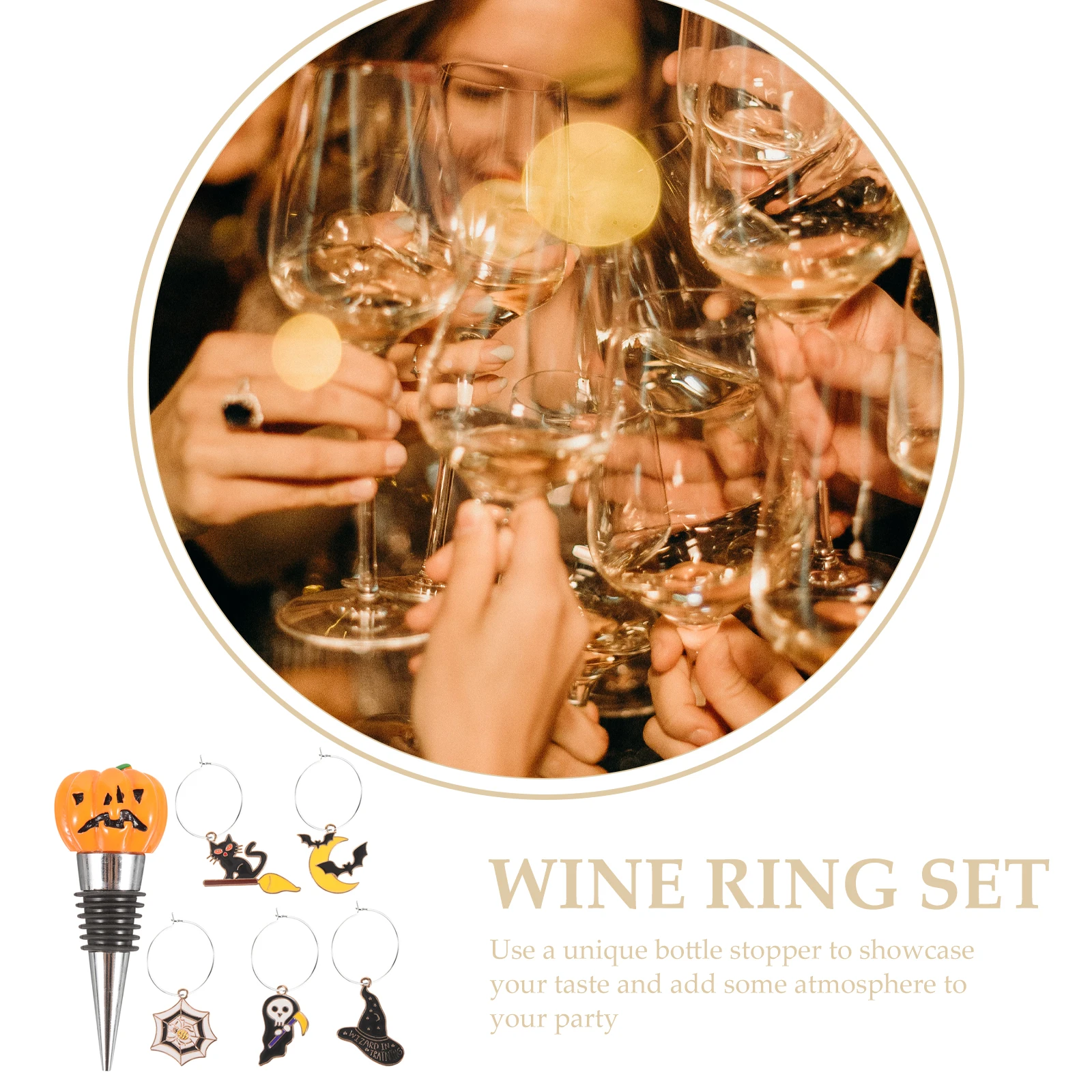 

5PCS Pumpkin Stoppers Zinc Alloy Reusable Bottle Sealing Plugs Halloween Party Decorations Household Supplies Wear