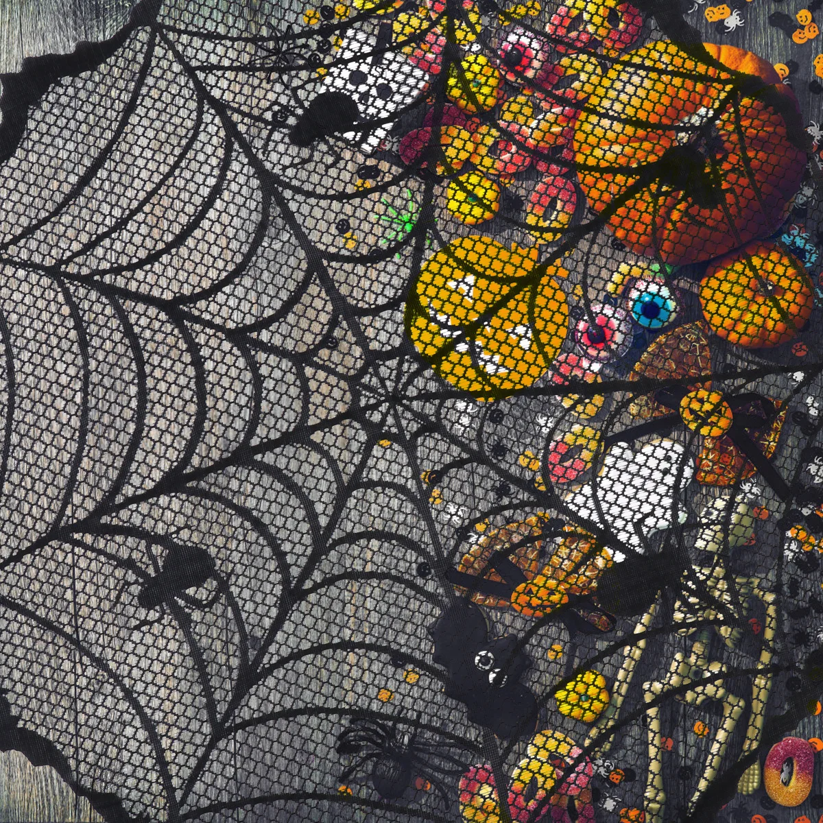 

Spider Tablecloth Halloween Lace Mesh Polyester Fiber Easy Clean Long Lasting Good Workmanship Festival Party