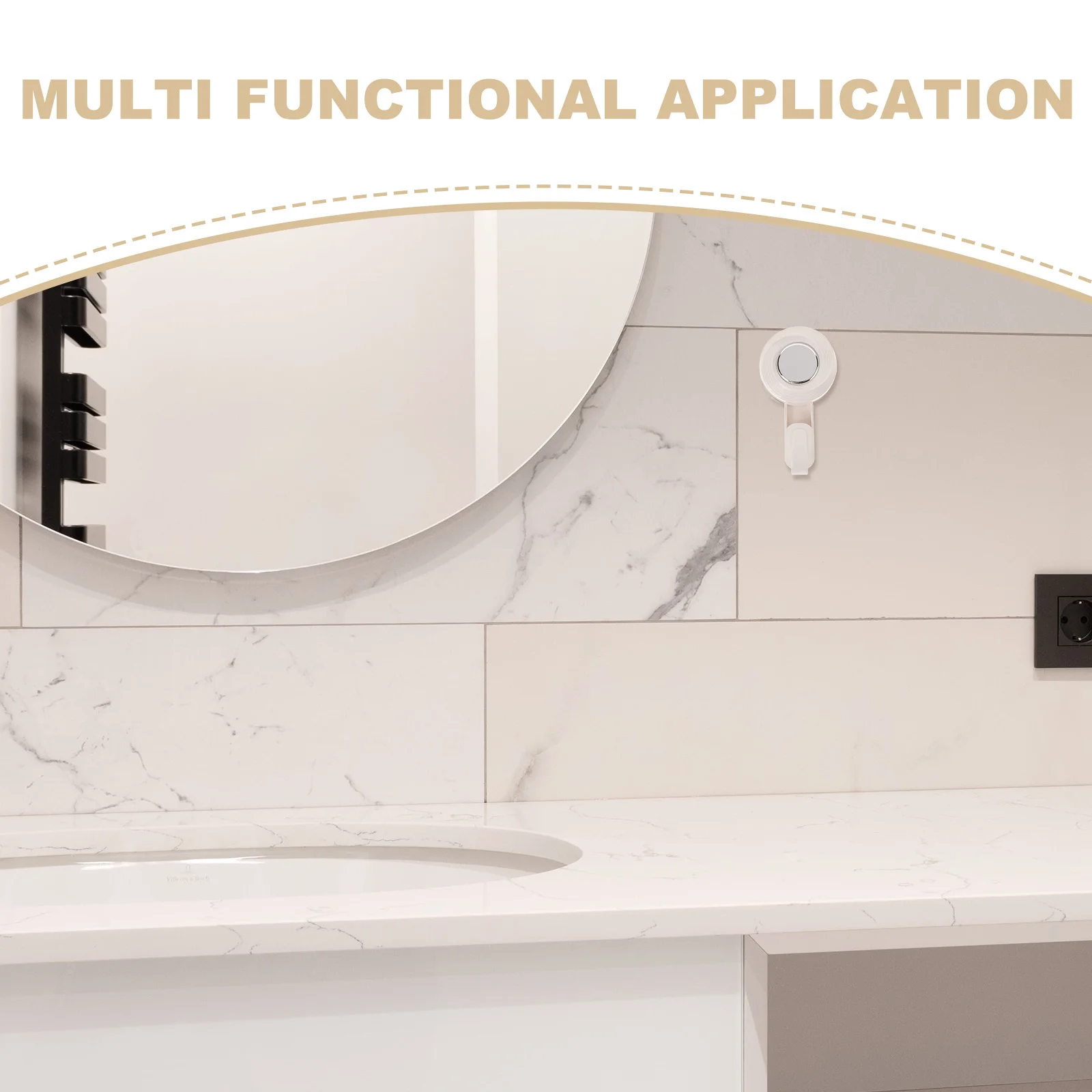 Perekat Dinding Kuat dan Tahan Lama, Ukuran Ringkas untuk Dapur dan Kamar Mandi, Tanpa Paku, Tanpa Kait Dinding Kamar Mandi