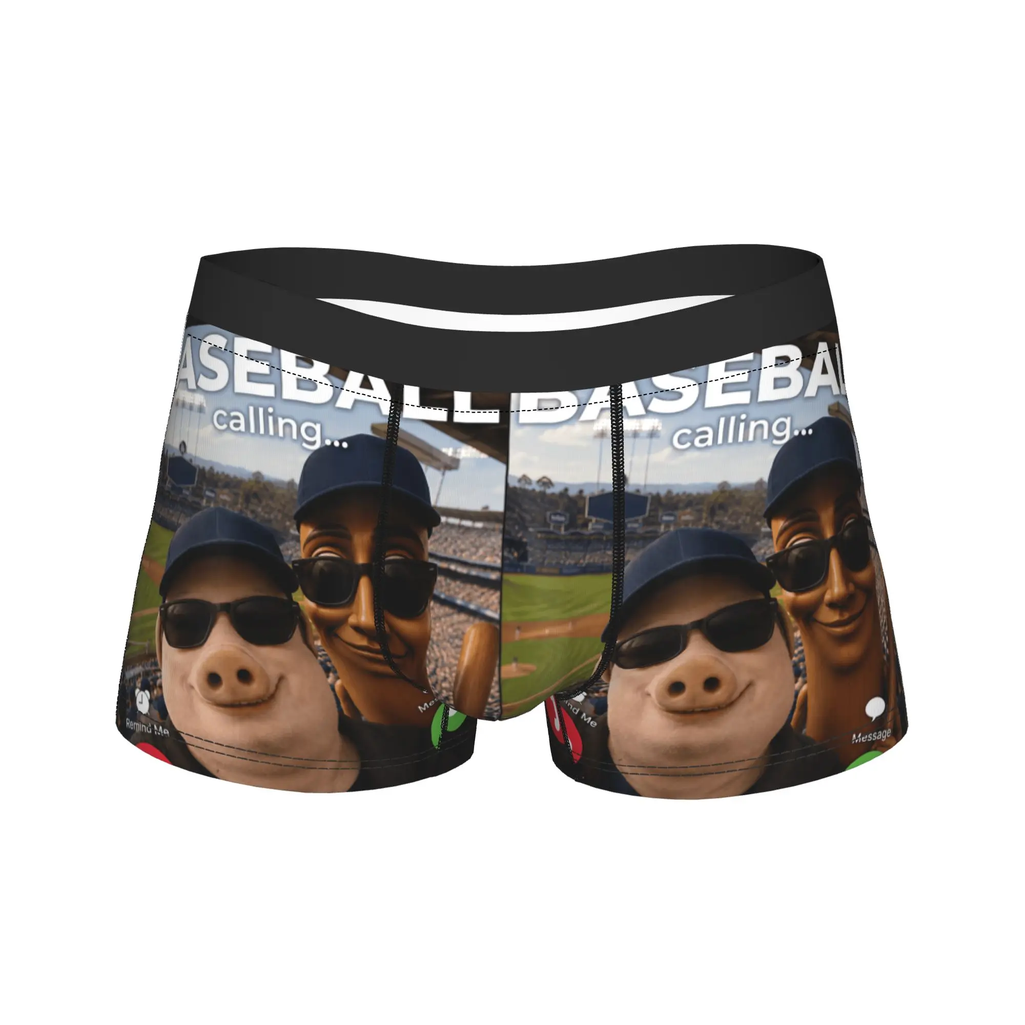 John Pork Tung Sahur Watching Baseball Match Brainrot Underwear  Man Boxer Brief Elastic Boxer Shorts Custom Oversize Underpants