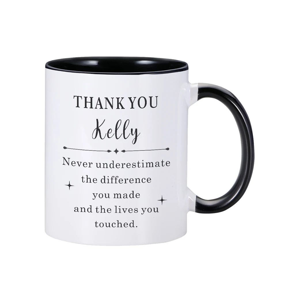 Custom Name Coffee Mug Encouragement Gifts Personalized Name Milk Cup Appreciation Gift for BFF Thank You for Colleague Coworker