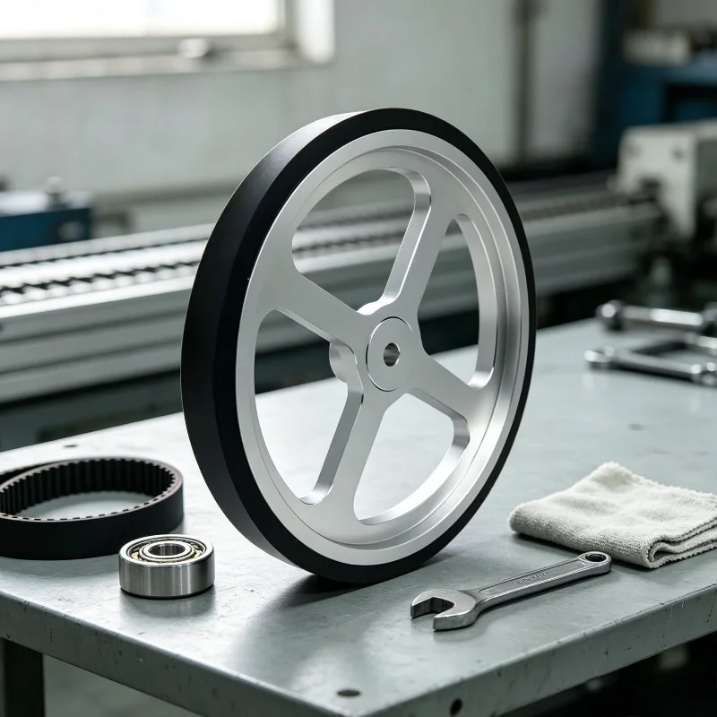 Aluminum Alloy Rubber‑Coated Measuring Wheel 500mm Circumference Encoder Speed Measuring Roller