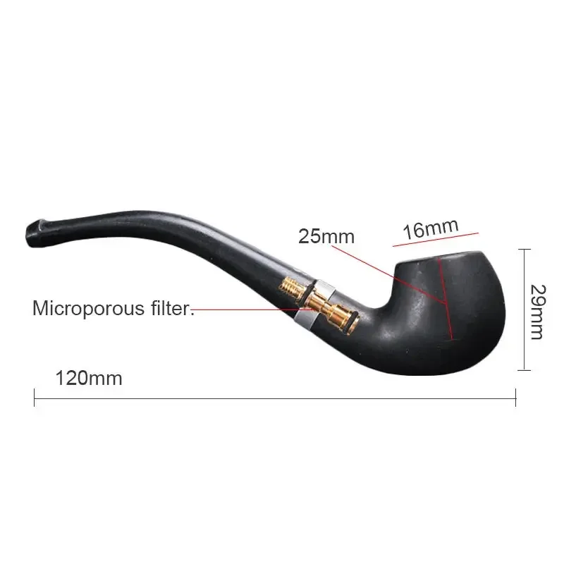 Portable Tobacco Bent Pipe Wooden Smoking Filter Grinder Handheld Herb Pipes Cleaning Durable Cigarette Accessories Men's Gifts