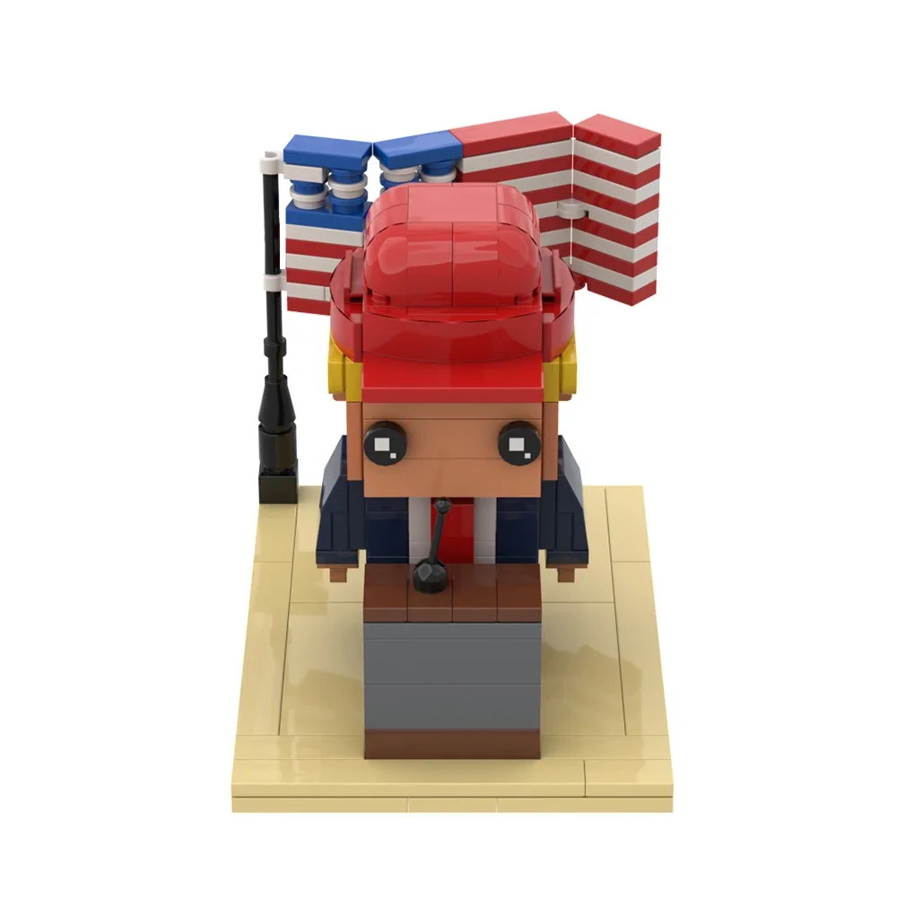 MOC American Celebrity Trumps Brickheadzs Building Block Set Trumps Scene Figure US Presidential Bricks Model Toy for kids Gift