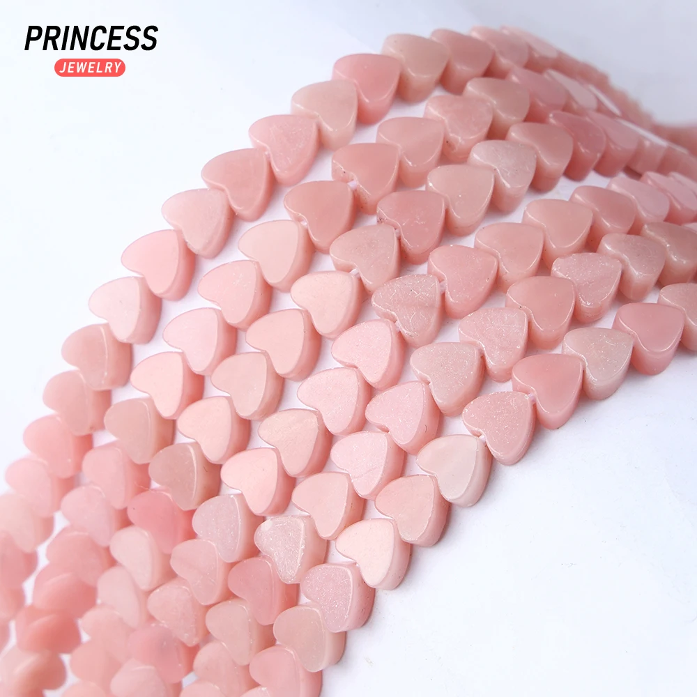 A++ Natural 6mm Chinese Pink Opal Heart Beads Loose Gemstone Beads for Jewelry Making Crystal Beads DIY Accessories