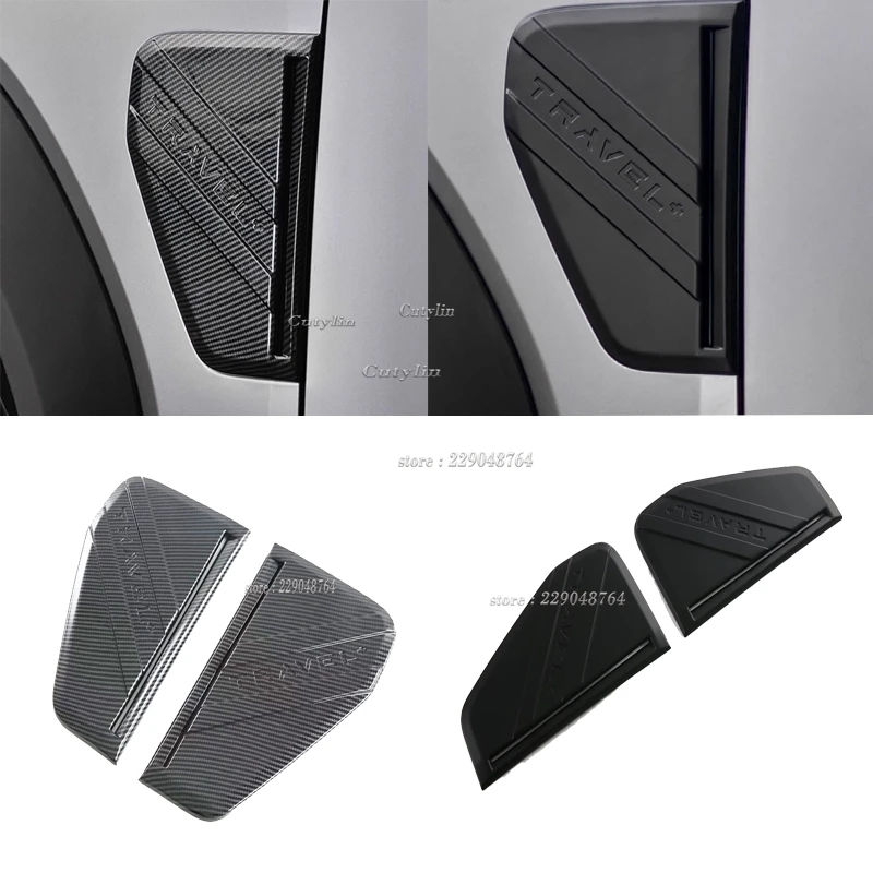 

For Chery Jetour T2 2023-2025 ABS Carbon Fiber Body Side Mark Air Vent Sticker Decorative Cover Car Front Side Wing Fender