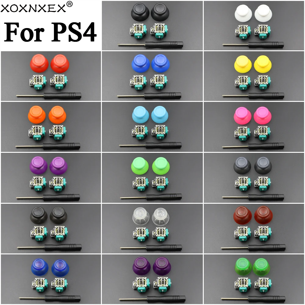3D Analog Joystick Thumb Stick + Thumb Grip Caps und Werkzeug für Dualshock 4 PS4 Controller Ersatzteile für PS4 Controller