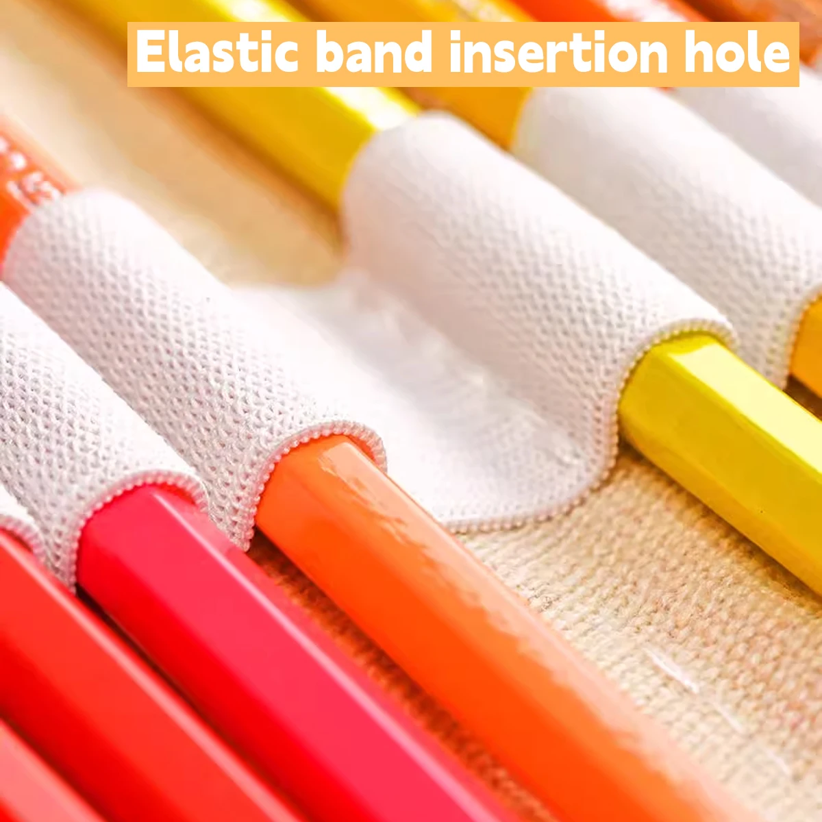 Handmade Canvas Pen Curtain 12/24 Holes Kawaii Pencil Bag Student Colored Pencil Brush Stationery Storage Bag Cosmetic Bag