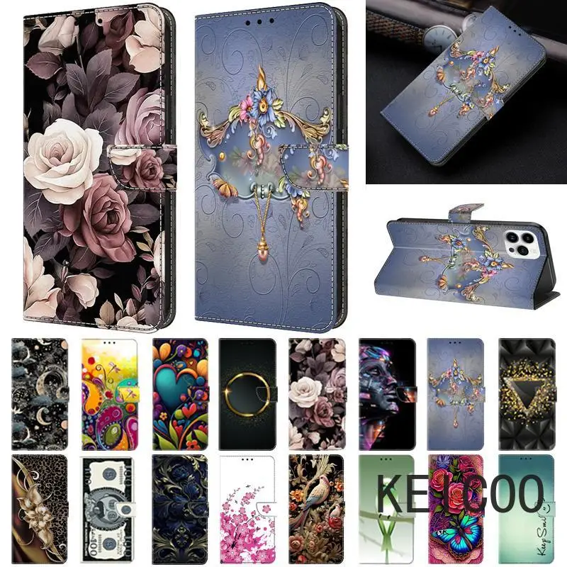 Luxury Painted Wallet Flip Phone Case For LG V60 ThinQ Stylo6 K22 Plus K31 K71 K92 K51 Magnetic Customized Leather Protect Cover